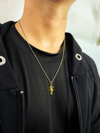 Golden Seahorse Charm