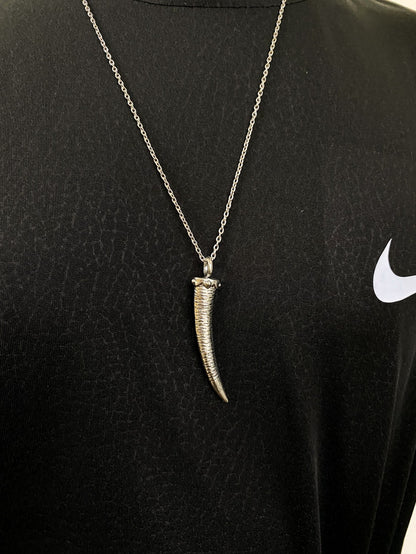 Silver Goth Dagger Pendant With Chain
