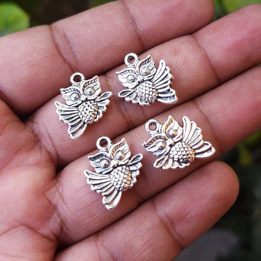 Jolly Owl Silver Charm | 3 Pcs