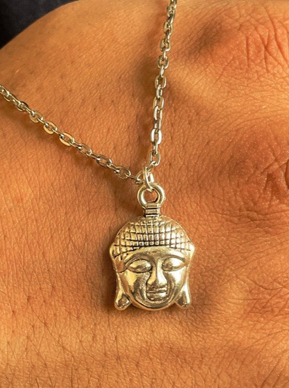Buddha's Face Silver Charm