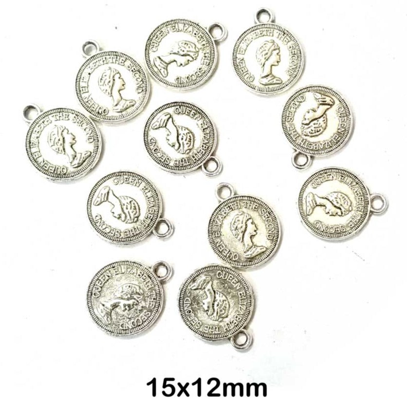 Shiny Elizabeth Coin Silver Charms