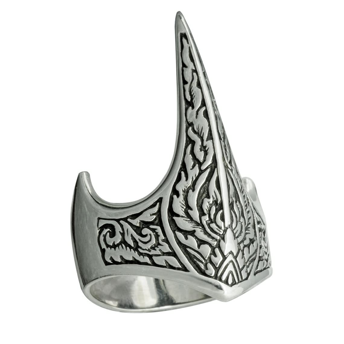 Three Spike Crown Silver Oxidized Ring | Waterproof | Stainless Steel
