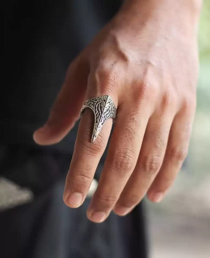 Three Spike Crown Silver Oxidized Ring | Waterproof | Stainless Steel