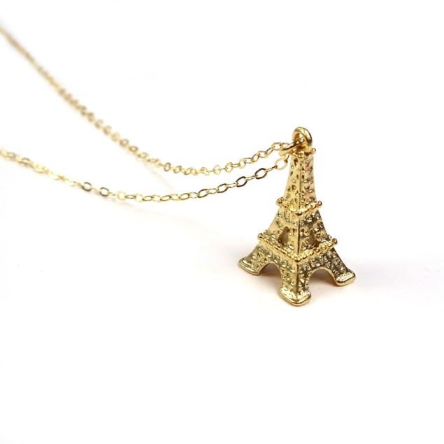 Eiffel Tower Gold Charm Necklace