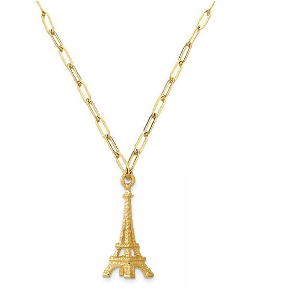 Eiffel Tower Necklace 1/15 ct tw Diamonds 10K Rose Gold | Kay Outlet