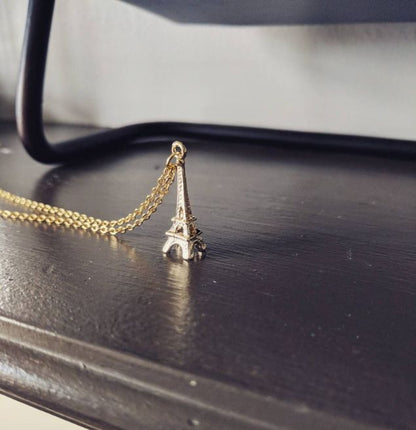 Eiffel Tower Gold Charm Necklace