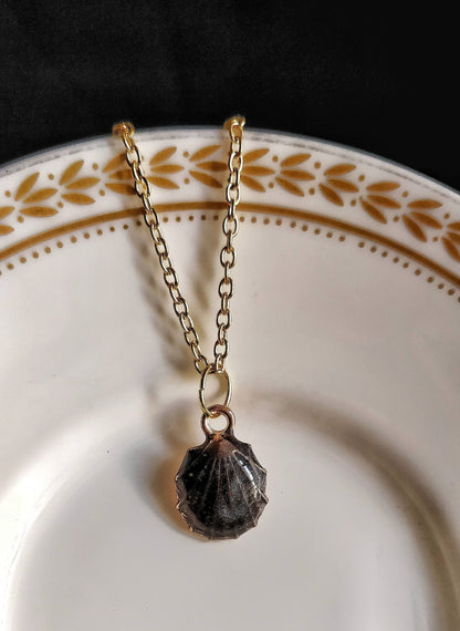 Black Enamel Shell Necklace