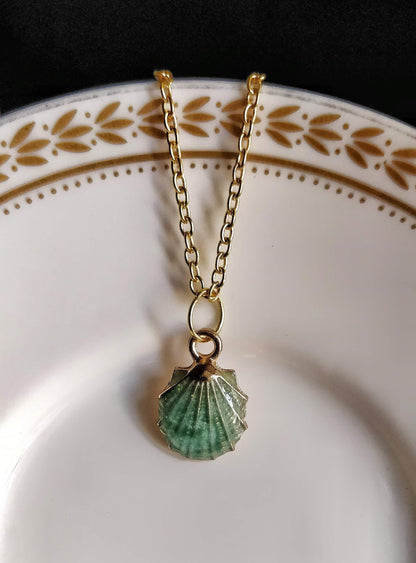 Green Enamel Shell Necklace