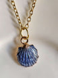 Blue Enamel Shell Necklace