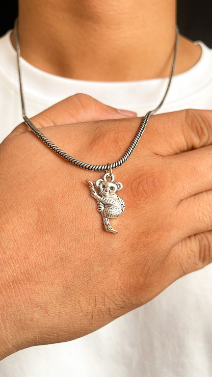 Cool Koala Pendant With German Silver Chain