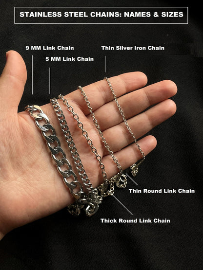 Big Hamsa Hand Silver Pendant With Chain