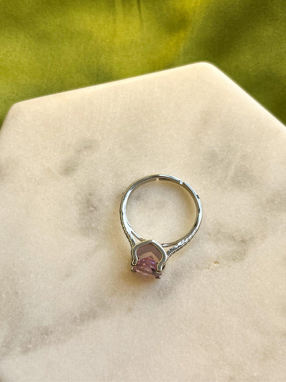 A Pink Promise Silver Adjustable Ring