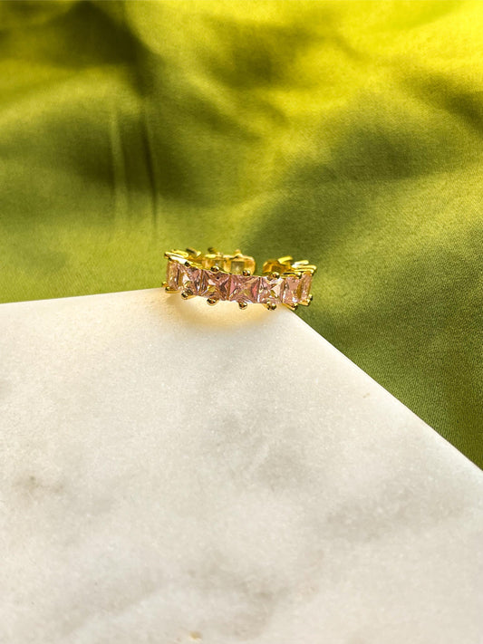 Baby Pink Sapphire Adjustable Golden Ring