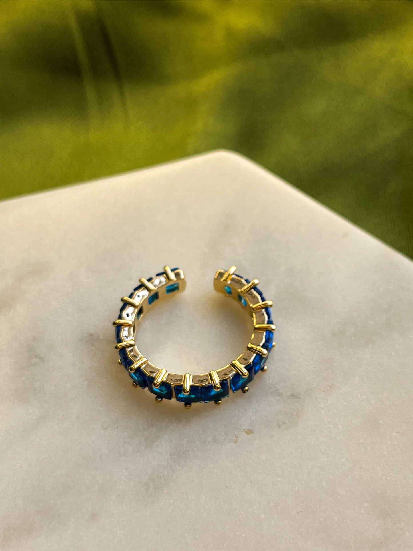 Blue Sapphire Adjustable Golden Ring