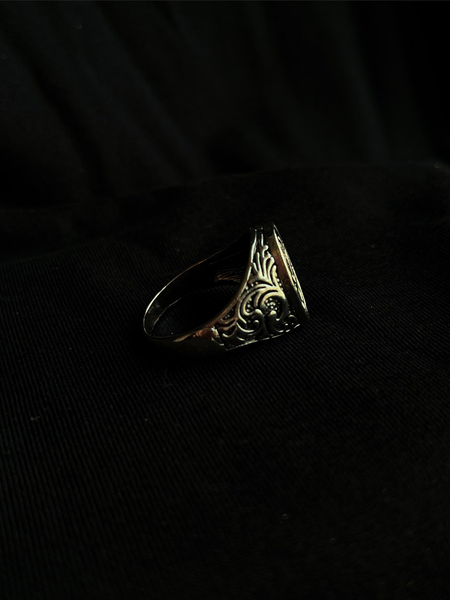 Arabic Silver Oxidised Waterproof Ring