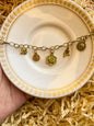 Antique Gold Link Charms Bracelet 5