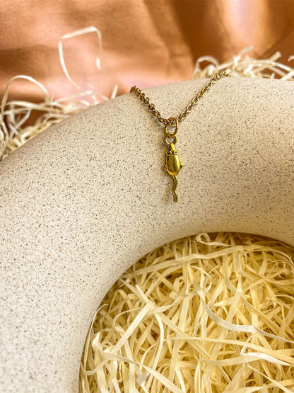 Dainty Mouse Gold Charm Pendant Necklace | Paid Orders Only