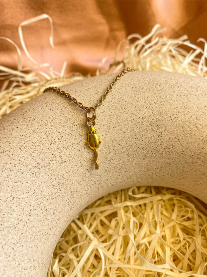 Dainty Mouse Gold Charm Pendant Necklace | Paid Orders Only