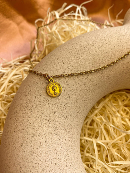 Mini Elizabeth Second Antique Golden Coin Necklace