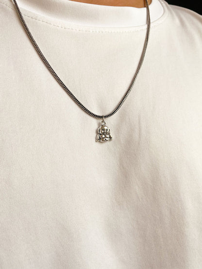 Wrestler Pendant With German Silver Chain