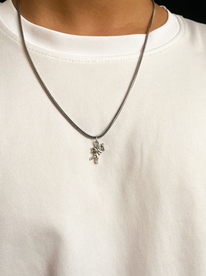Lover's Cupid Pendant With German Silver Chain