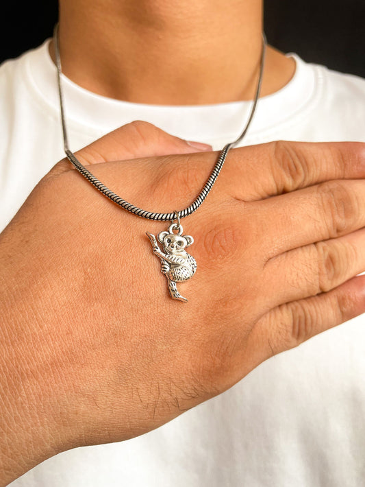 Cool Koala Pendant With German Silver Chain