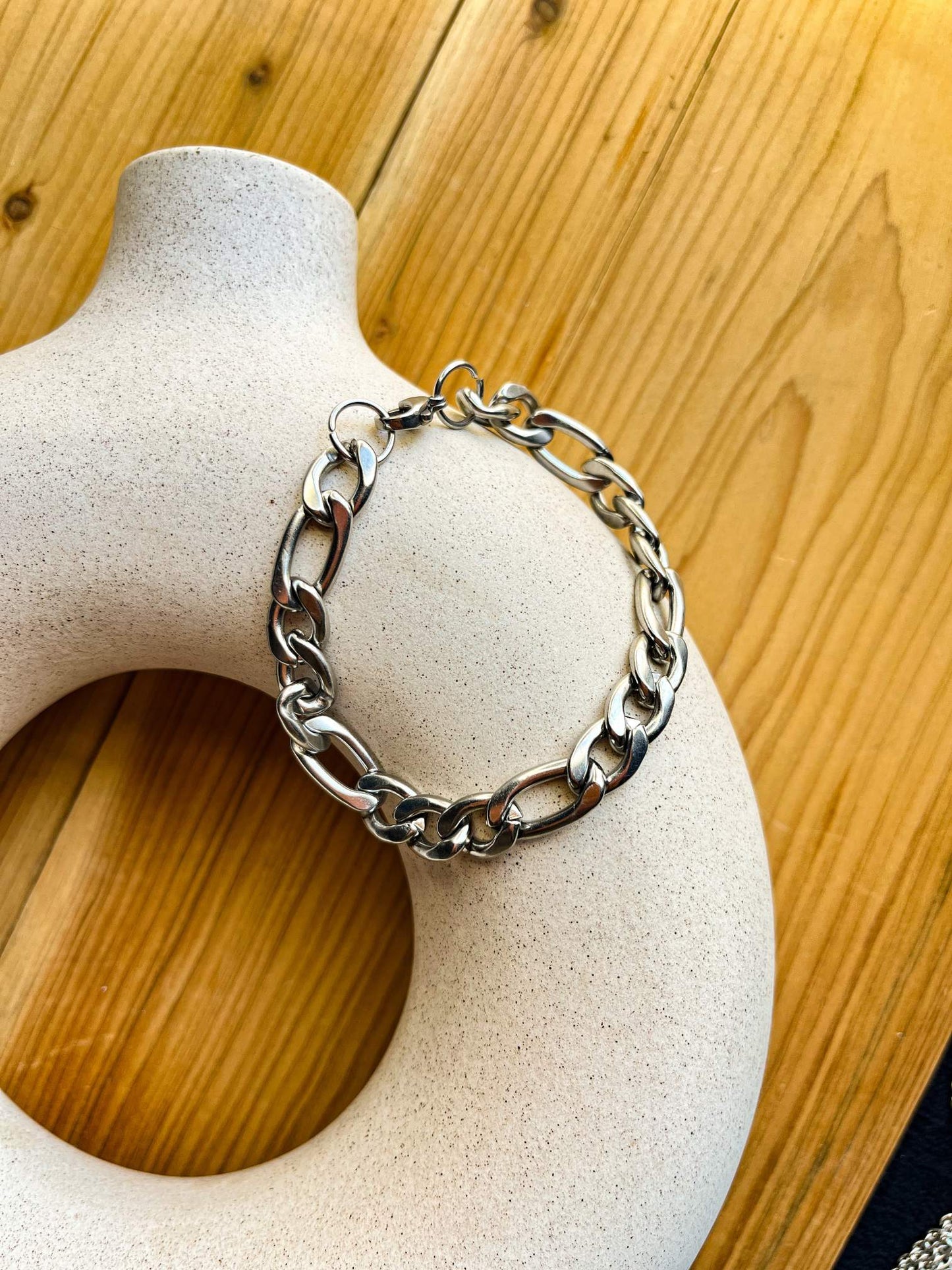 Thin Stainless Steel Adjustable Silver Bracelet