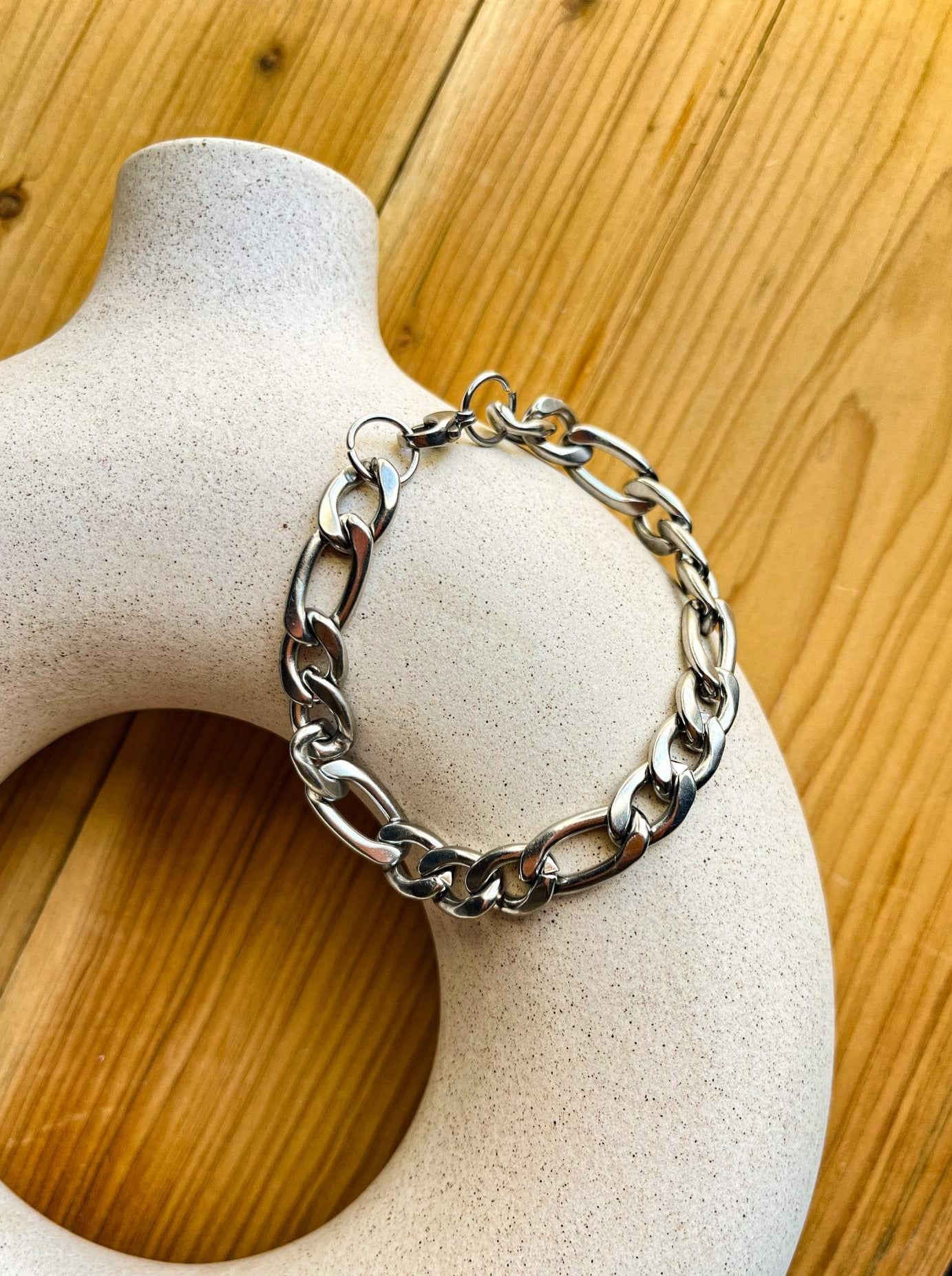 Thin Adjustable Silver Stainless Steel Bracelet | Waterproof