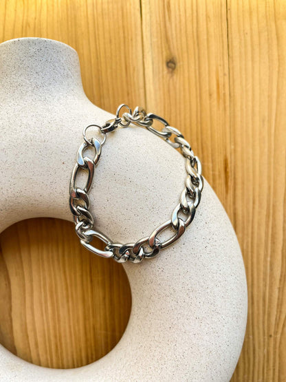 Thin Adjustable Silver Stainless Steel Bracelet | Waterproof