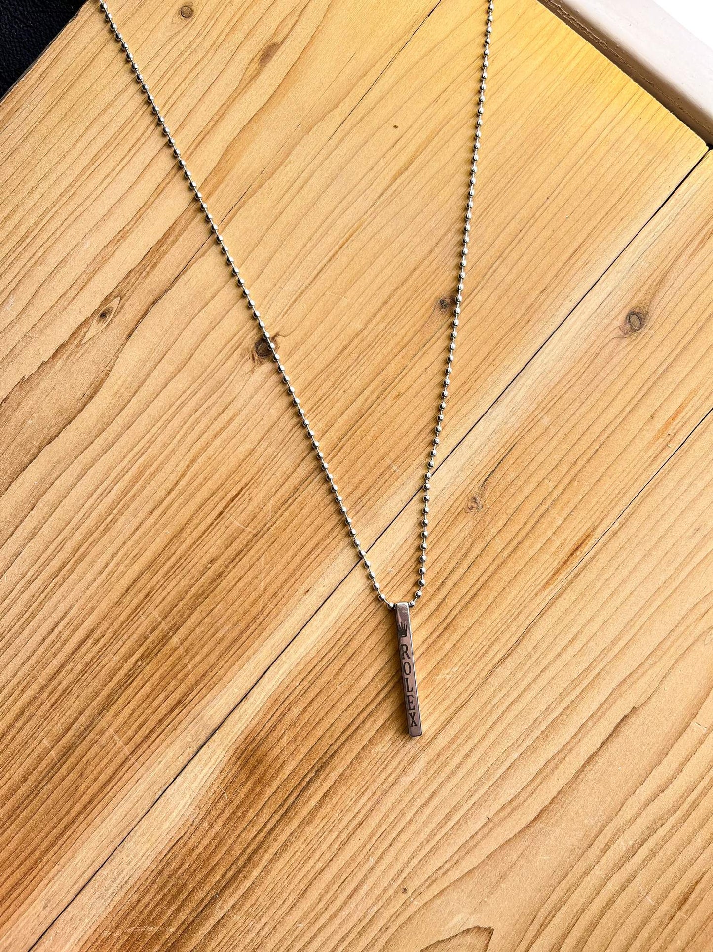 Rolex Bar Pendant With Ball Chain