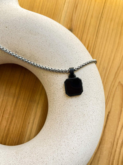Square Pendant With Ball Chain