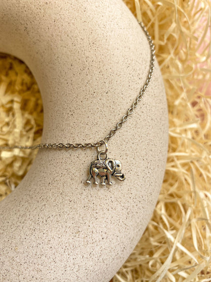 Silver Engraved Small Elephant Charm