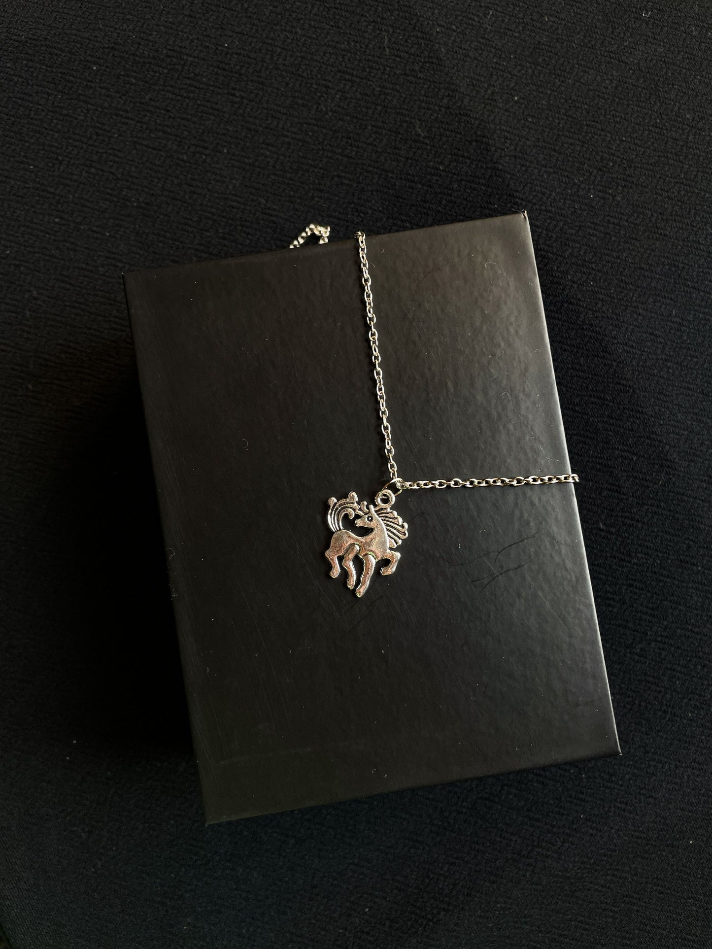 Silver Gracious Unicorn Pendant With Chain