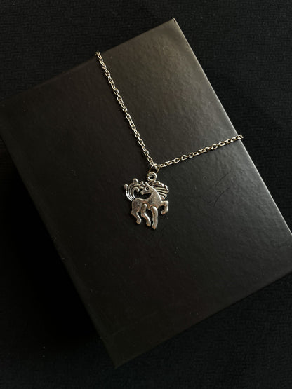Silver Gracious Unicorn Pendant With Chain