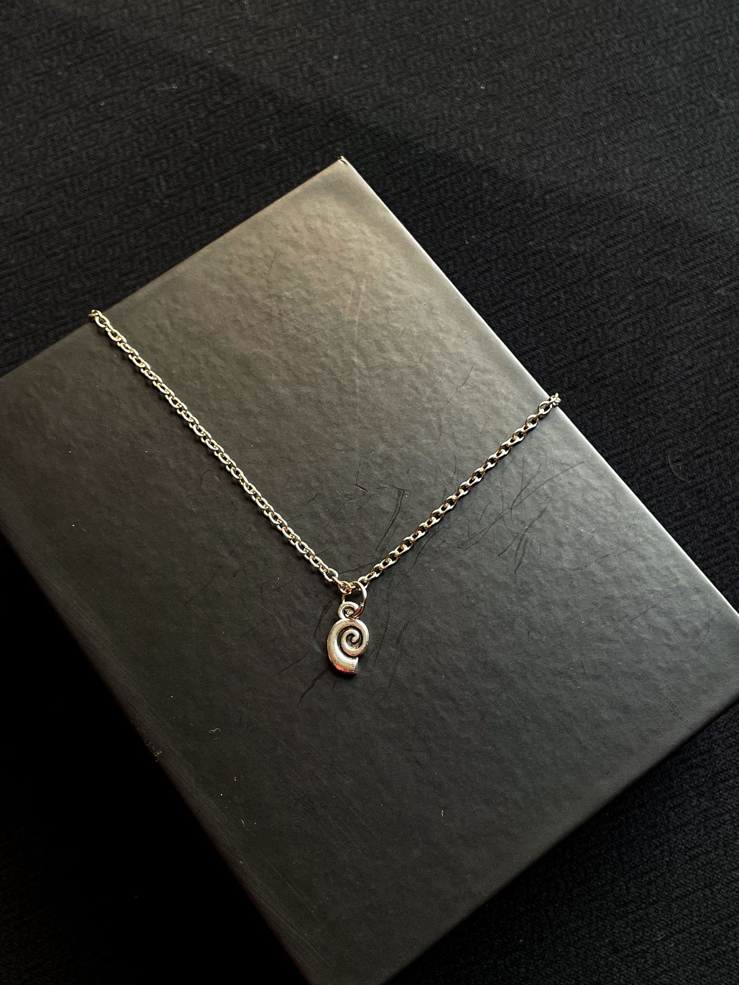 Dainty Snail Shell Silver Pendant With Chain | Paid Orders Only