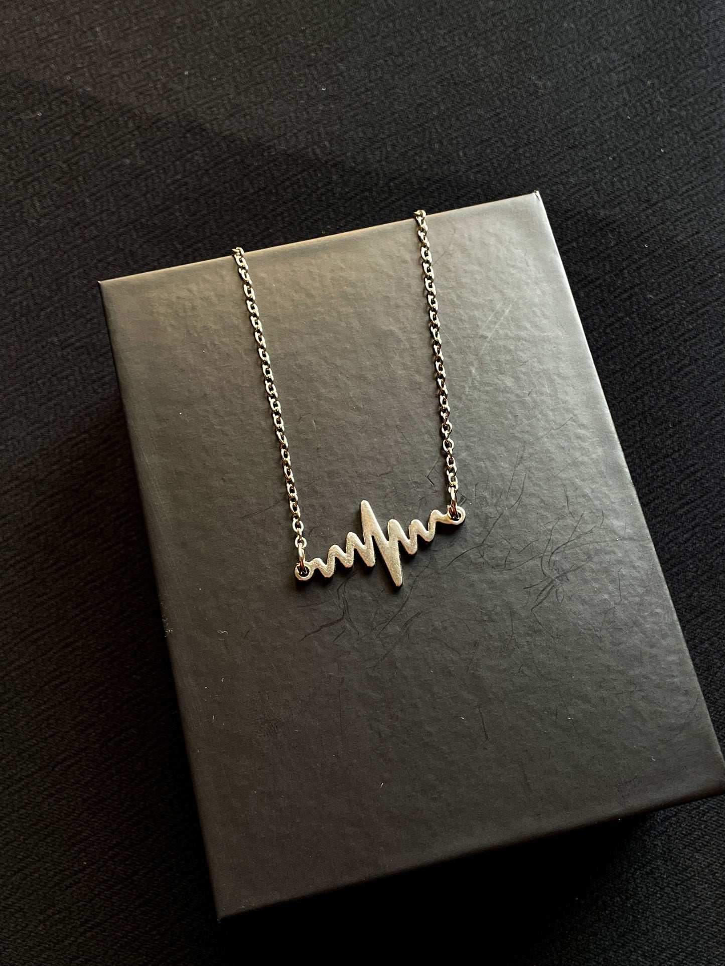 Silver Heartbeat Pendant With Chain