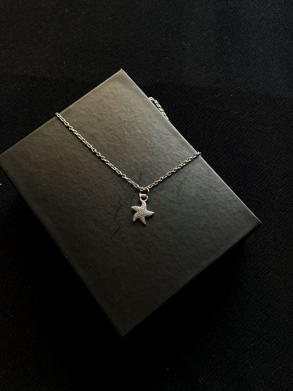 Dotted Starfish Pendant With Chain