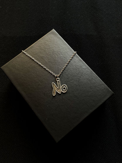 "NO" Rebel Silver Pendant With Chain