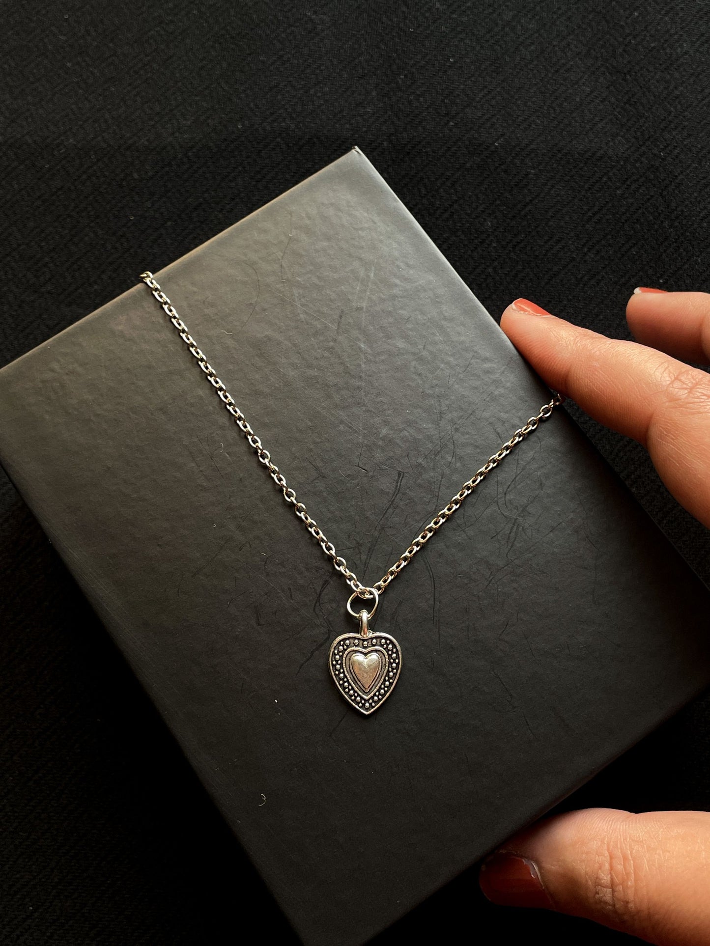 "In The Name Of Love" Silver Heart Pendant With Chain
