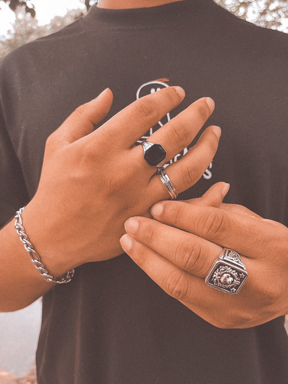 Lion Frame Silver Oxidized Ring For Men | Waterproof | Stainless Steel