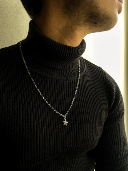 Dotted Starfish Pendant With Chain