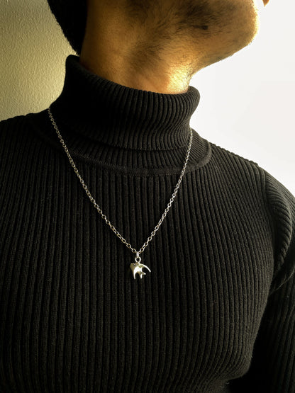 Pampus Fish Silver Pendant With Chain