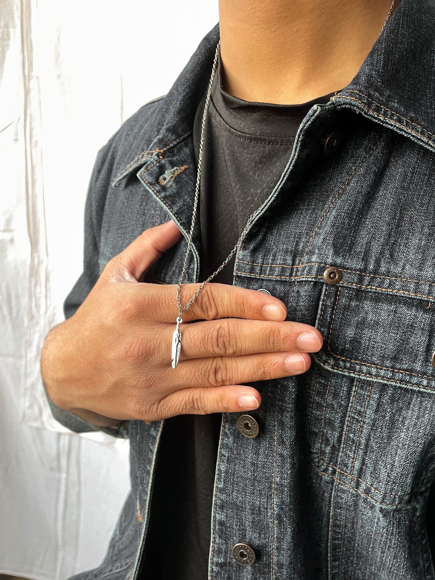 Silver Tribal Leaf Pendant With Chain