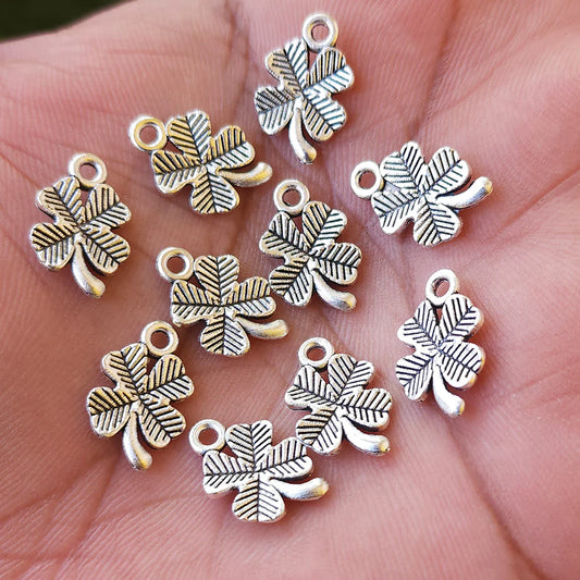 Clover Leaf Silver Charm | 3 Pcs