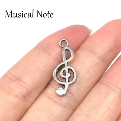 Treble Clef Music Note Silver Charm