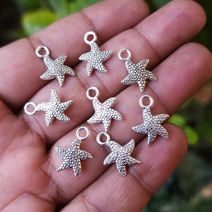Dotted Starfish Silver Charm