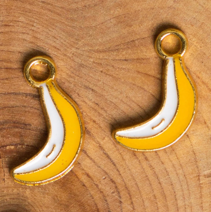 Dainty Banana Enamel Pendant Necklace