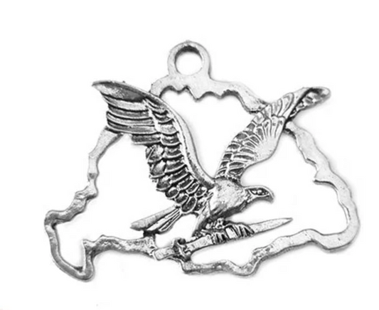 "Flying Eagle Carrying A Knife" Silver Charm