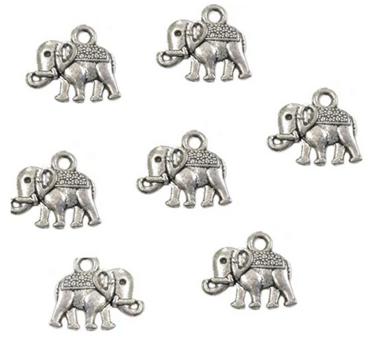 Silver Engraved Small Elephant Charm