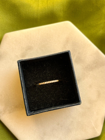 Thin Gemstone Band Dainty Golden Adjustable Ring